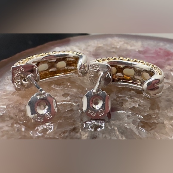 Genuine Two Toned Opal Earrings - Picture 5 of 5